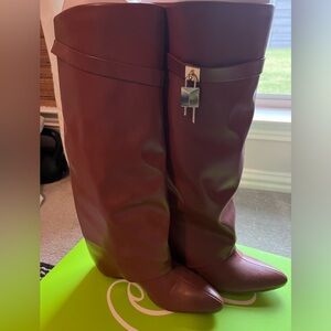 Women knee high Wedge Boot